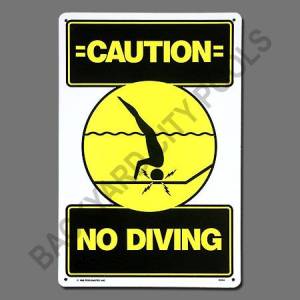 Caution No Diving Sign