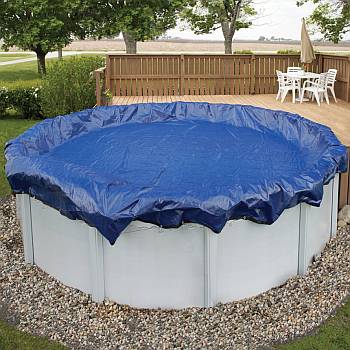 Winter Pool Cover / Pool Size 12ft x 24ft Oval / 15 yr Royal Blue - WC918-4