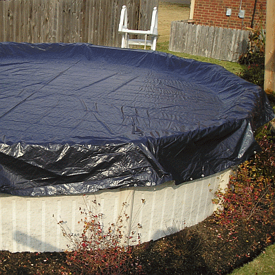 Winter Cover / Pool Size 18ft x 38ft Oval / 8 yr Navy Blue