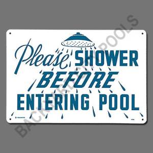 Shower Before Entering Pool Sign