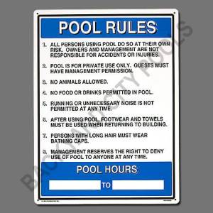 Commercial Pool Rules Sign