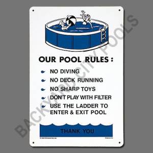 Pool Rules- Above Ground Sign