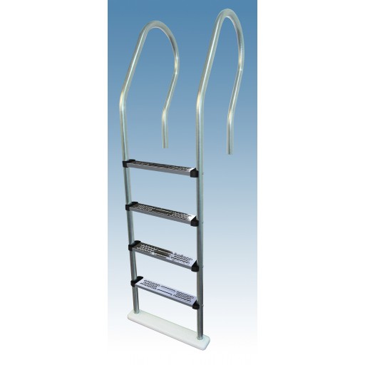 Tread and Reverse Bent Rail In-Pool Ladder is Stainless Steel - NE1149