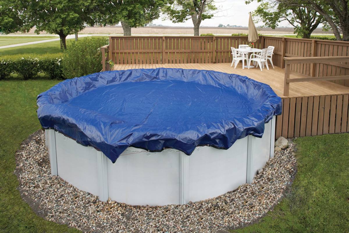 Winter Pool Cover 12ft X 24ft Oval, Above Ground Pool Winter Cover With Deck