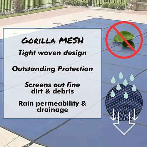 Tight woven mesh is UV inhibited, drain well & keeps out fine debris