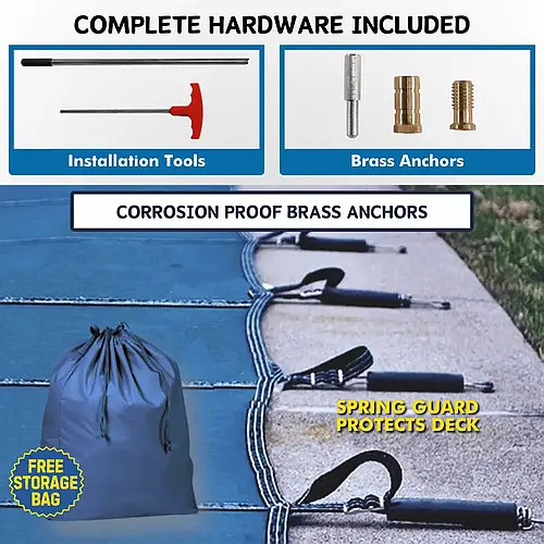 Complete installation hardware and a storage bag is included.