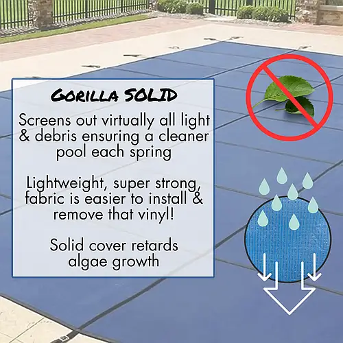 Light Weight Solid Fabric blocks out UV Light and retards algae growth 