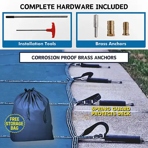 Complete installation hardware and a storage bag is included.