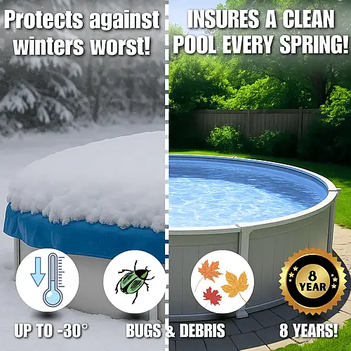 Protects pool from bugs and debris even in temps as low as minus 30 degrees Fahrenheit