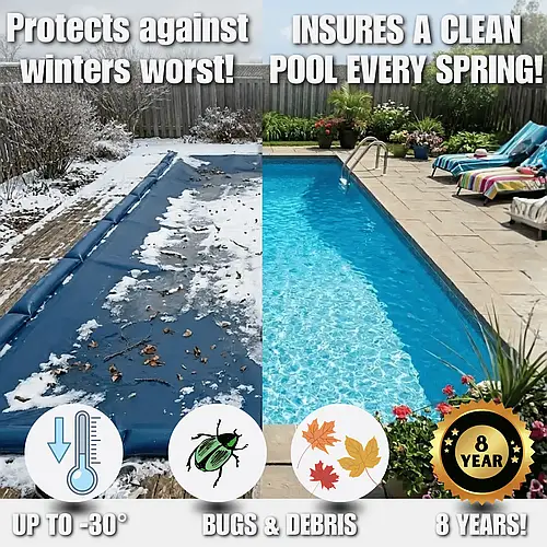 Protects pool from bugs and debris even in temps as low as minus 30 degrees Fahrenheit