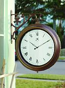 Two Sided Retro Metal Outdoor Clock